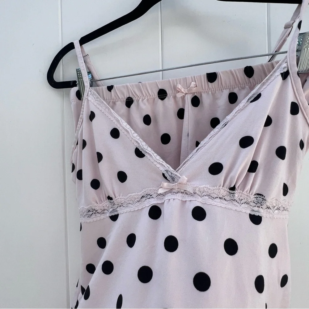 Pajama set cami and shorts pink polka dots - Picture 2 of 8